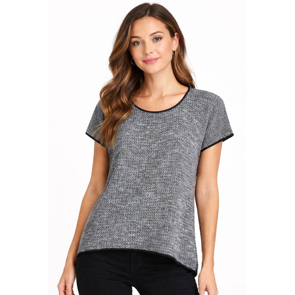 Eileen Fisher Bateau Neck, Boxy Slight Oversize Loose Knit Top Xsmall